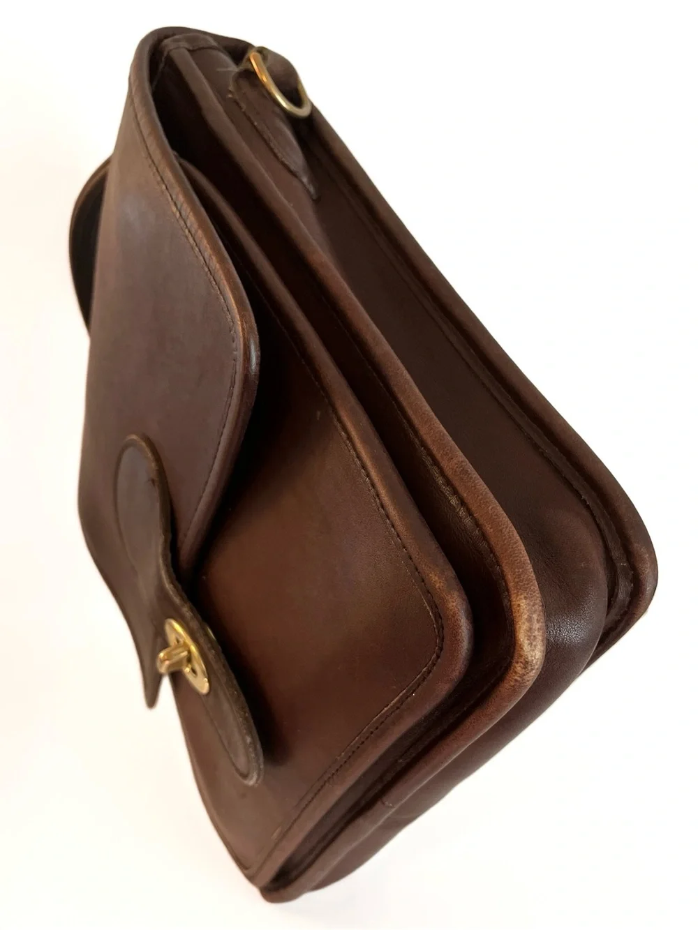Vintage Leather Coach Station Bag 5130 Mahogany Brown Purse Handbag